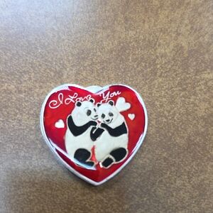 Heart-Shaped Panda 1 Troy Ounce - Red and White
